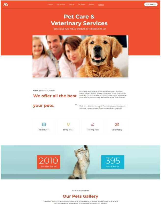 宠物护理服务机构网站html模板 - 项目资源网