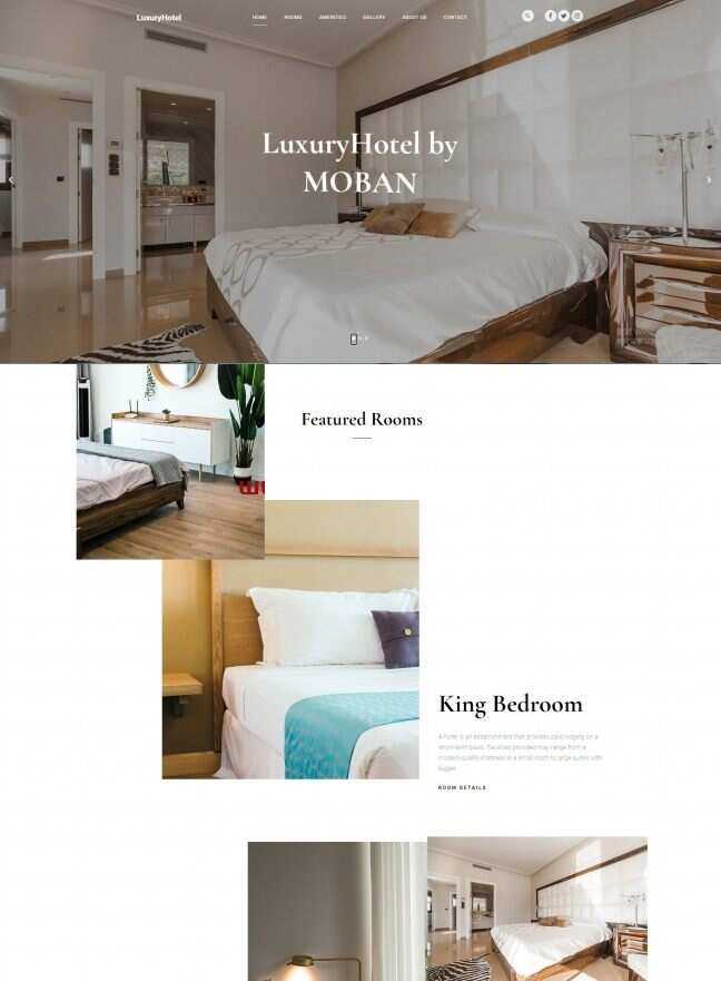 极简风酒店预定服务网站html模板 - 项目资源网