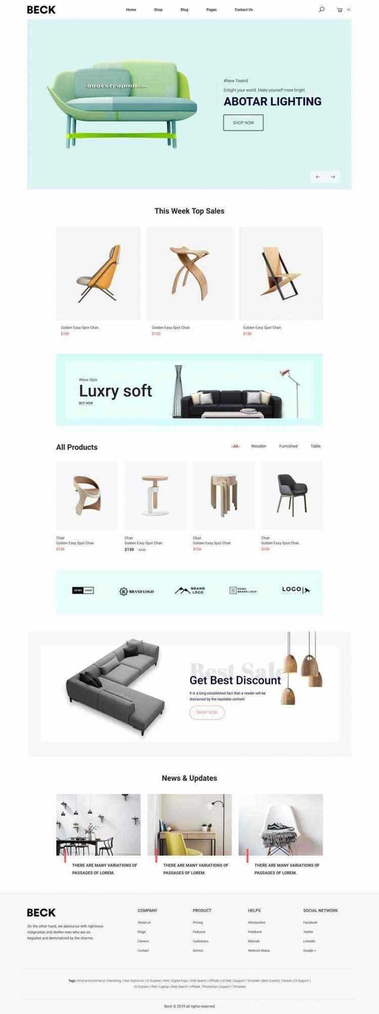 Bootstrap响应式小清新电商家具家居装饰商城 - 项目资源网