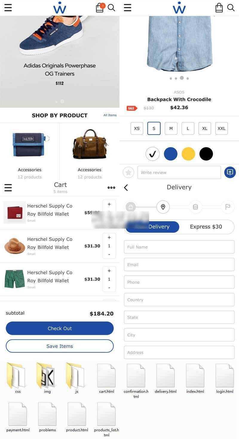 英文简洁的服装箱包购物商城网站手机wap模板 - 项目资源网