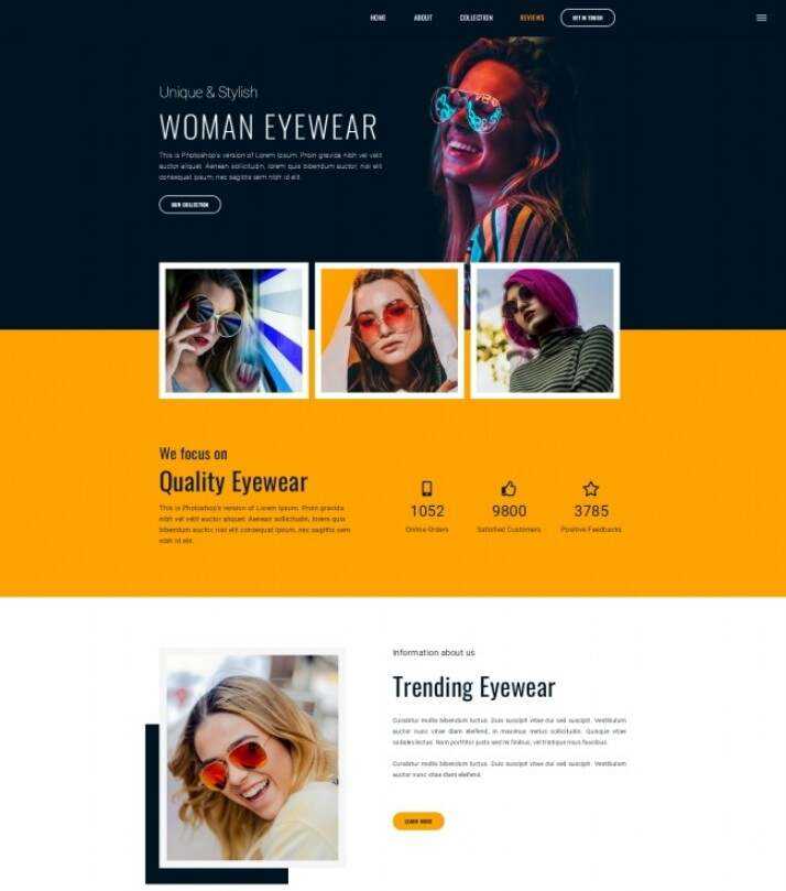 时尚女士墨镜品牌宣传网站html模板 - 项目资源网