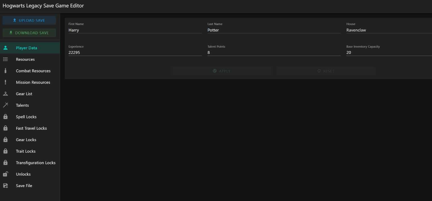 霍格沃茨之遗游戏存档编辑器1.7.1 - 项目资源网