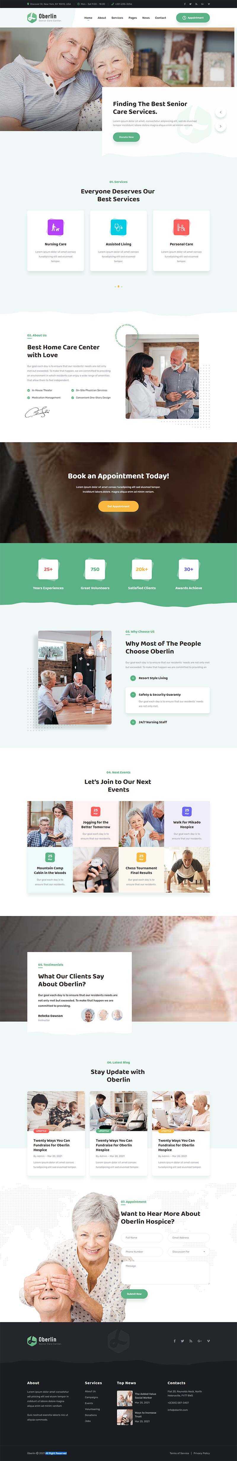 响应式养老院护理机构官网html5模板 - 项目资源网
