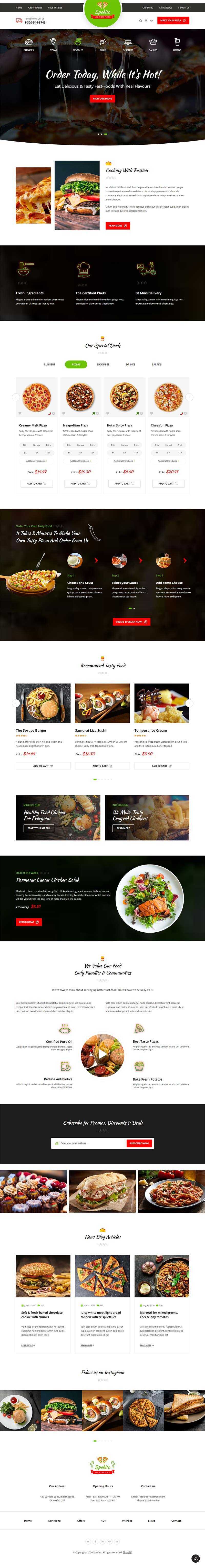 响应式快餐美食预订官网html模板 - 项目资源网