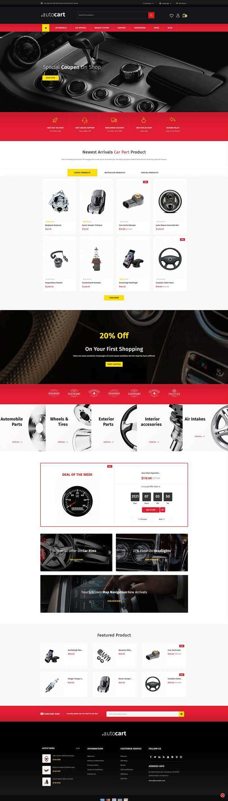 高端大气的汽车零件电商网站html模板 - 项目资源网