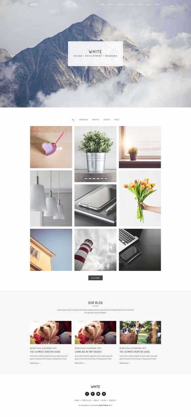 bootstrap轻量级图片相册博客html模板 - 项目资源网