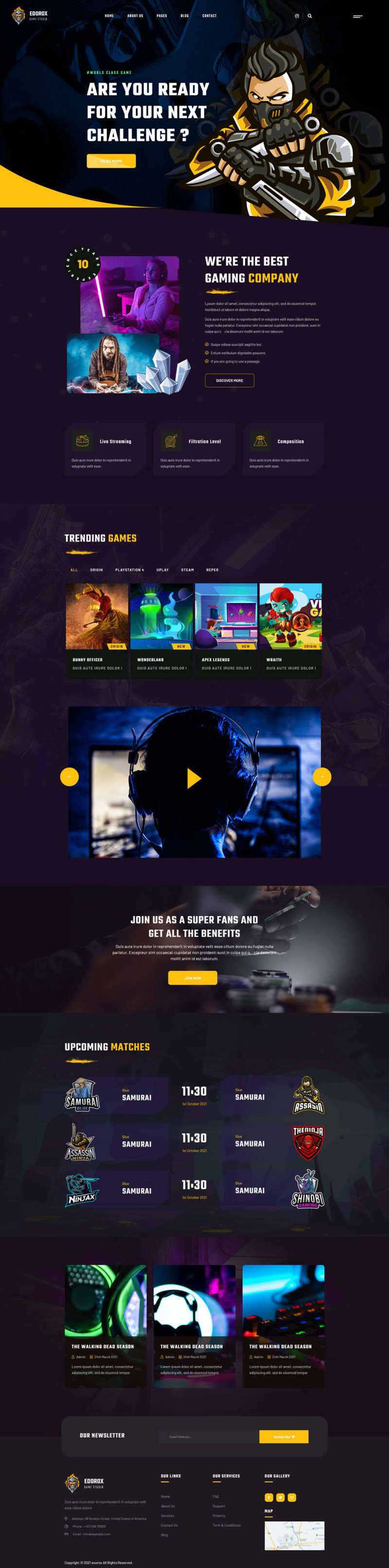 电子竞技游戏行业html5网站模板 - 项目资源网