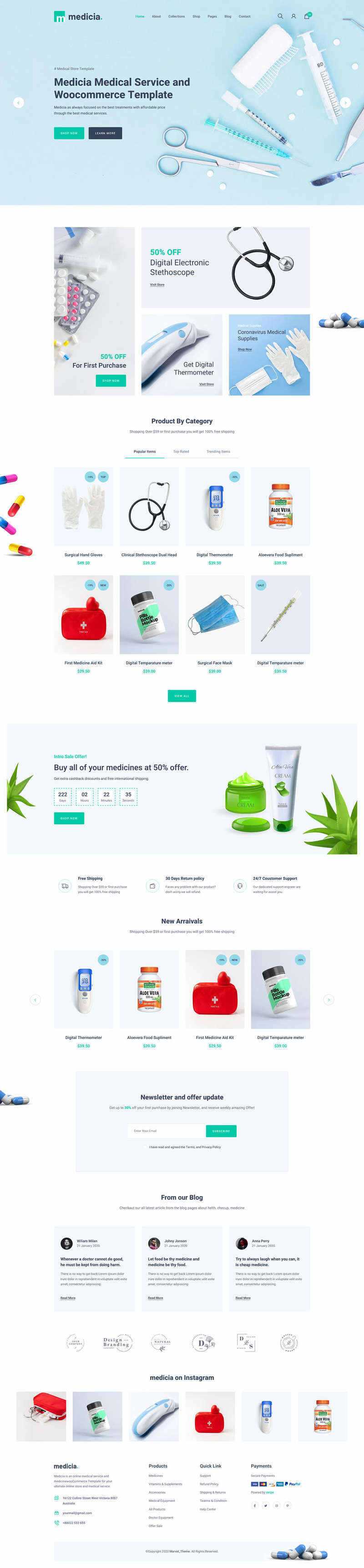 Bootstrap4医疗保健用品电子商务HTML5模板 - 项目资源网