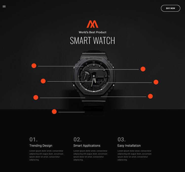 时尚腕表产品介绍html5模板 - 项目资源网