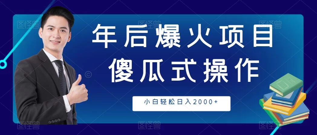 年后爆火项目，傻瓜式操作，收益稳定，小白轻松日入2000+ - 项目资源网