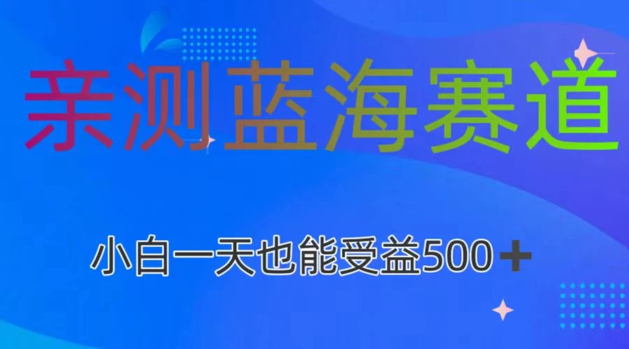 亲测蓝海赛道，利用AI创作，小白一天收益500+ - 项目资源网